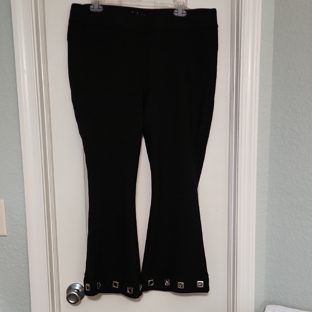 Chico's Black Flare Pants with Silver Accents